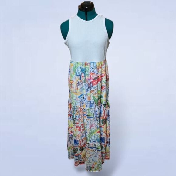 Desigual Long Combination Tulle Dress - Size Extra Large - Picture 2 of 10